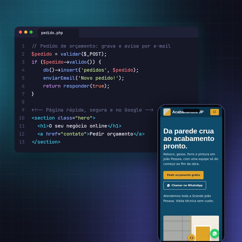 Código de um site e o mesmo site aberto no telemóvel